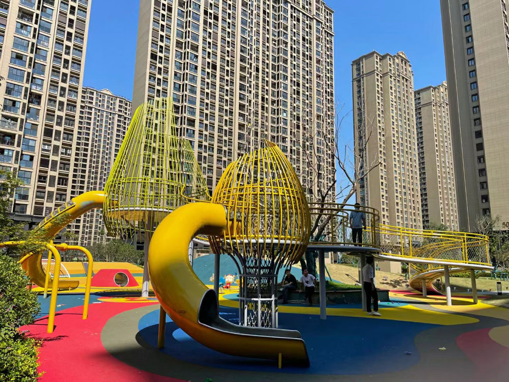 不锈钢滑梯组合廊桥连廊 (2)